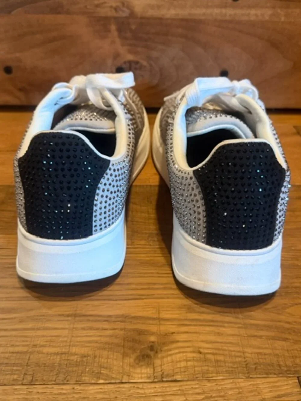 Steve Madden Rodman Rhinestone Sneakers Men’s Size 12 Silver Black